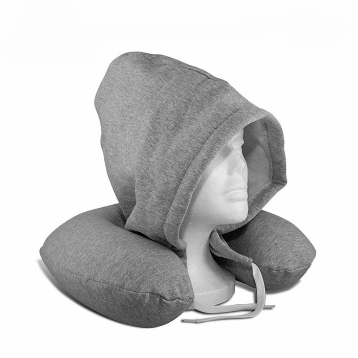 Comfortable U Shape Memory Foam Airplane Travel Hoodie Neck Pillow