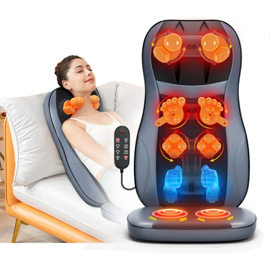 Cadeira de massagem portátil para amassar o pescoço, massageador, assento para escritório em casa, almofada de massagem shiatsu com calor